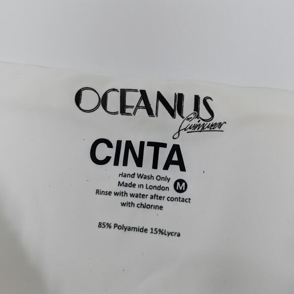 Oceanus X Cinta The Label Off The Shoulder Beaded Bikini Top Size Medium White‎ - Picture 5 of 6